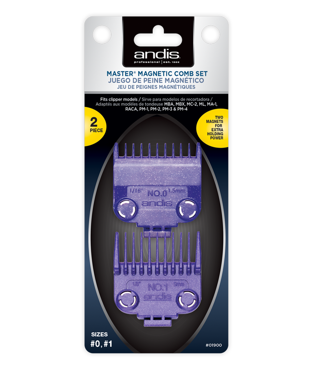 ANDIS Master Magnetic Comb Set — Dual Pack 0 & 1